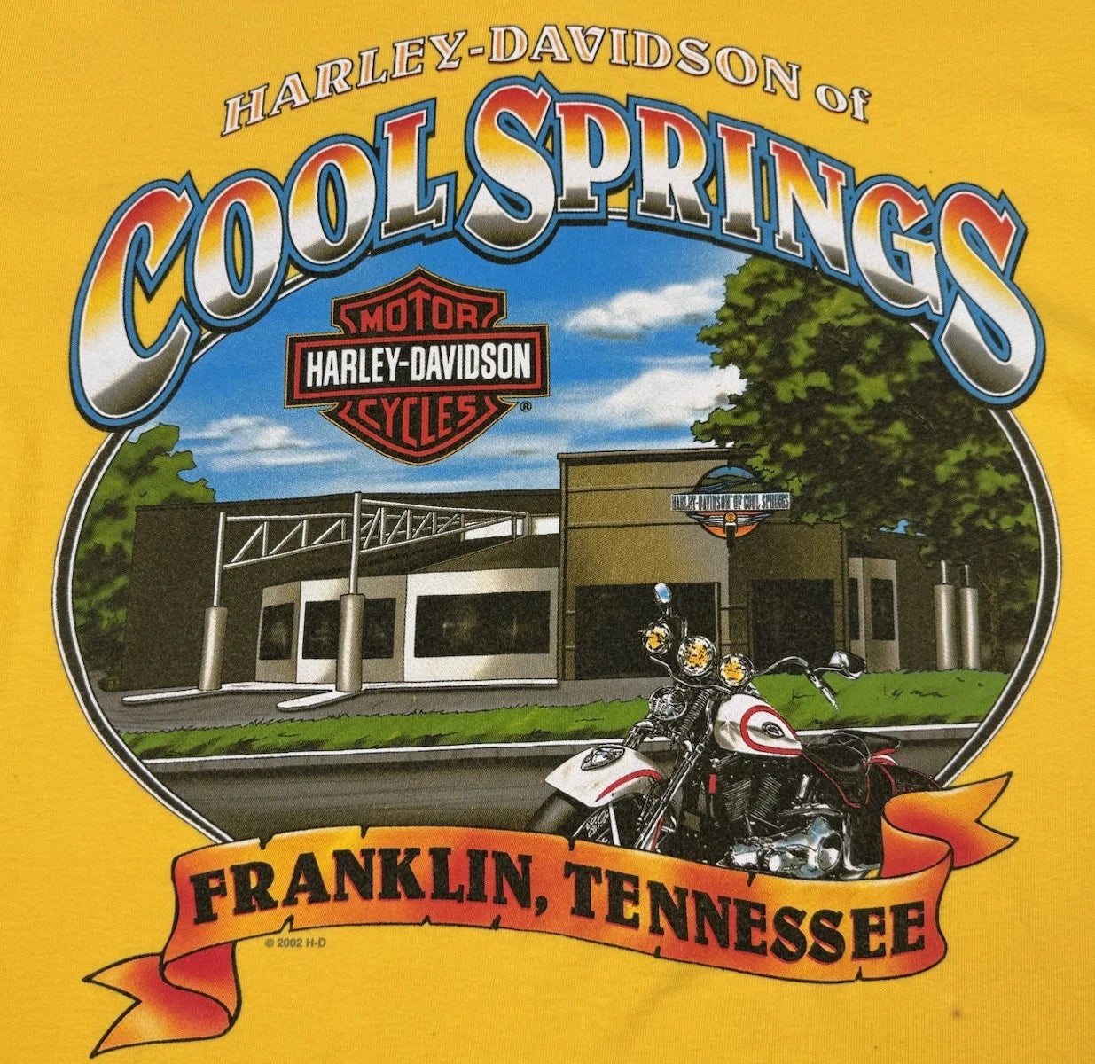 Vintage Harley Davidson Cool Springs Yellow Short Sleeve Y2K T-Shirt