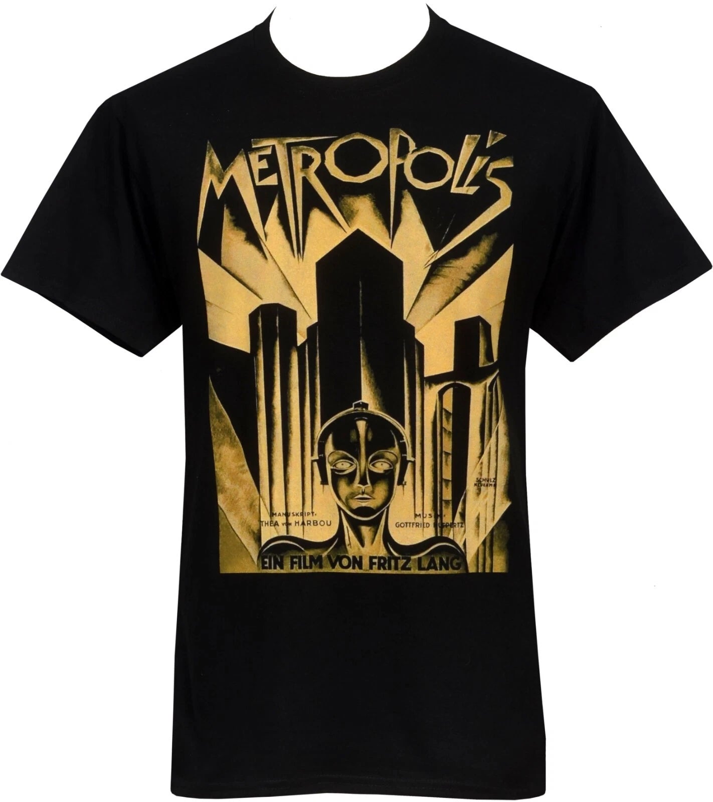 Metropolis Men's T-shirt Vintage Science Fiction Robots Dystopian Future