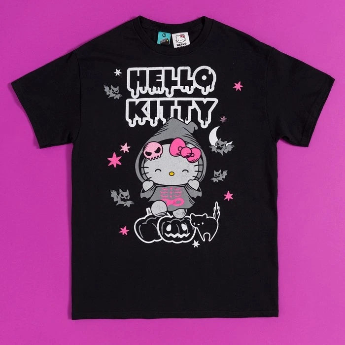 Official Hello Kitty Halloween Grim Reaper Black T-shirt