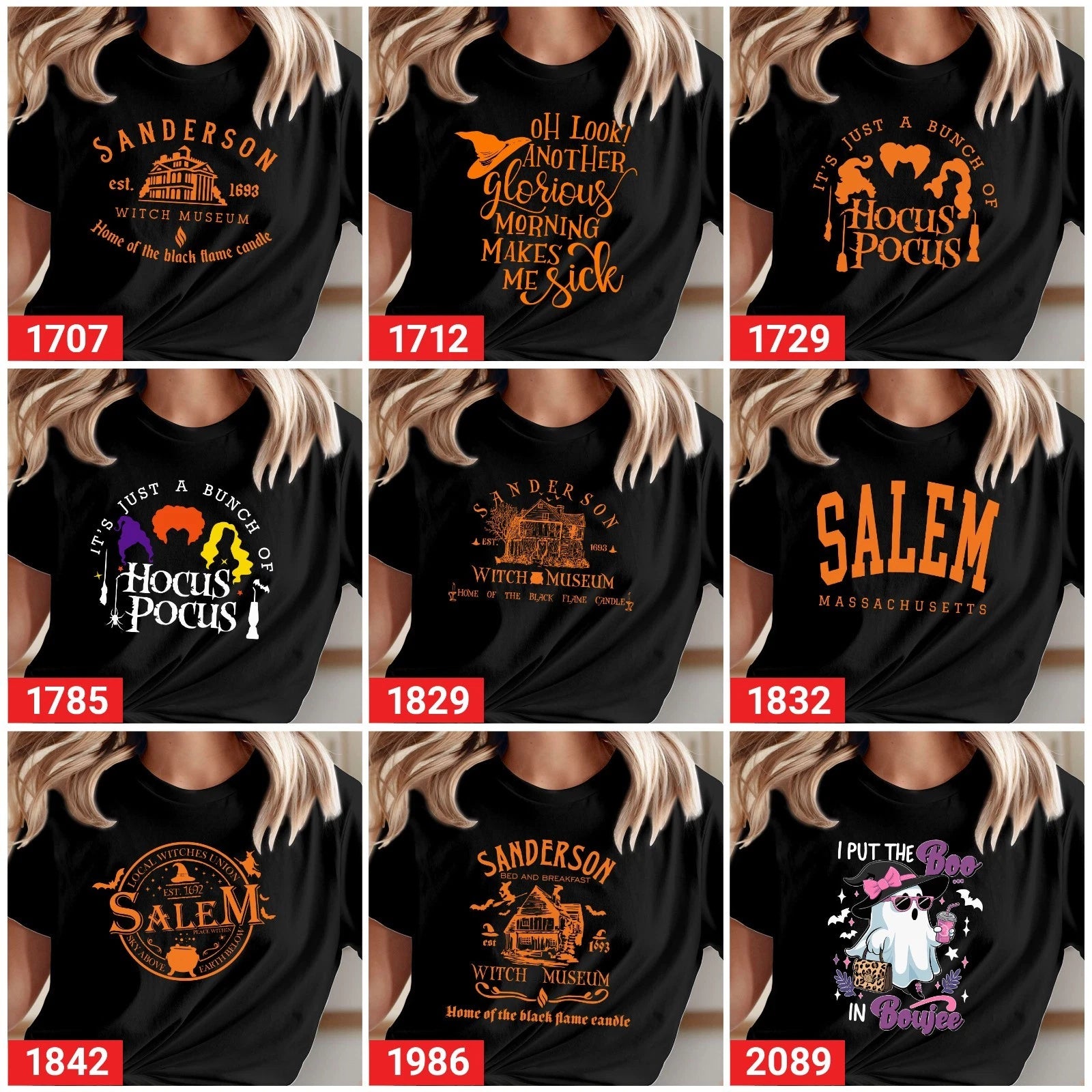 Hocus Pocus Halloween T-shirt Sanderson Sisters Salem Witch Museum Spooky Tshirt
