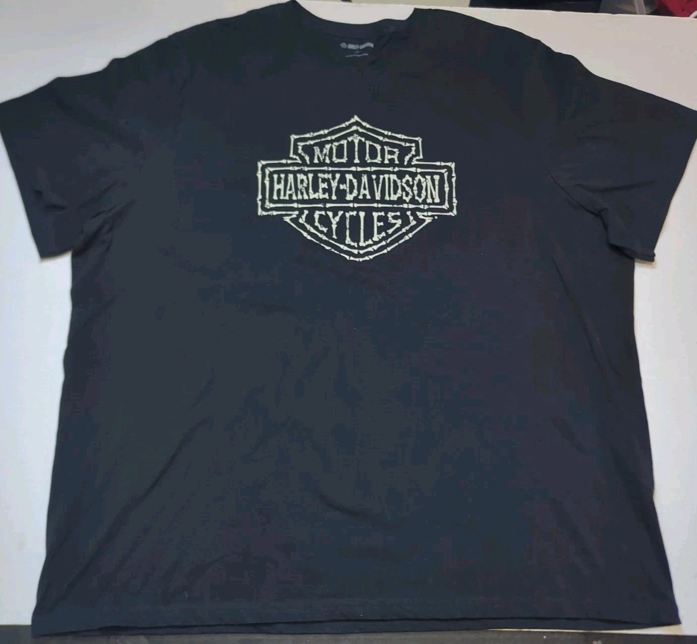 New Harley Davidson Motorcycle Co. Men's T-shirt Sz 5xl Black Bones Logo No Tags