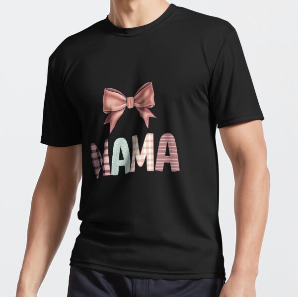 Cute Pastel Bow Mama Typography - Mother’s Day Gift Design Active T-Shirt for Sale by MiraDesignCo