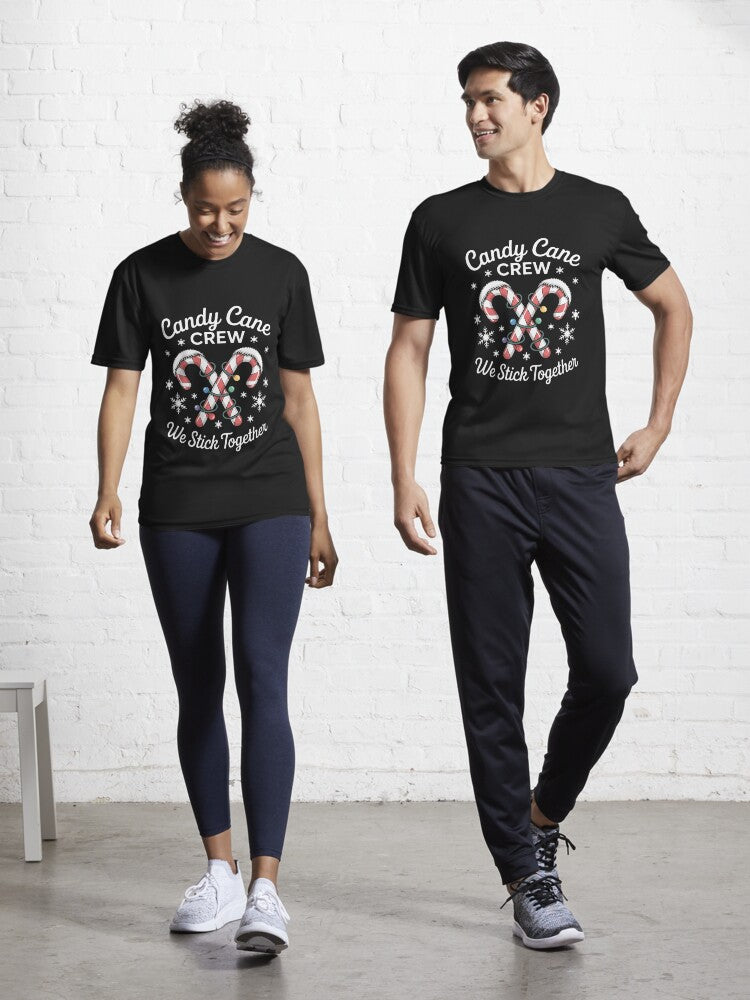 Christmas Candy Cane Heart Holiday Family Matching Pajama Active T-Shirt | Premium Unisex T-Shirt, Trending Graphic Tee