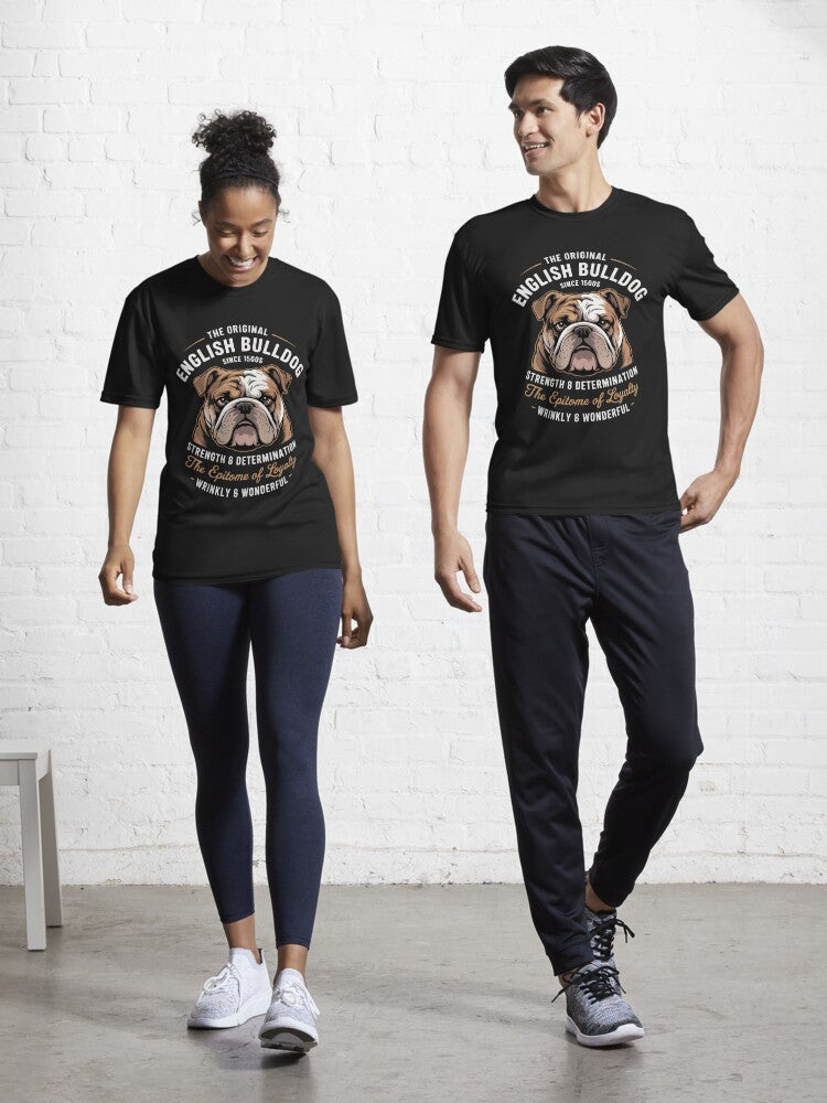 Styled English Bulldog Active T-Shirt | Graphic T-Shirt for Unisex