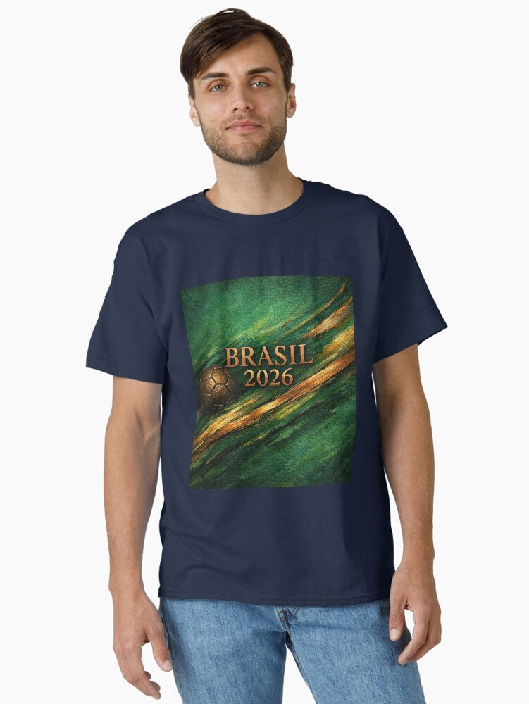 Brasil 2026 Soccer Theme Dark Green Classic T-Shirt