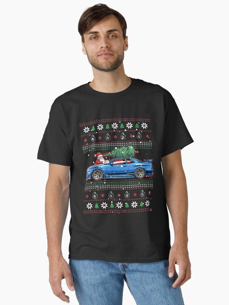 Christmas Ugly Nissan Skyline R34 Best Car Guy Gift Classic T-Shirt | Premium Unisex T-Shirt, Trending Graphic Tee