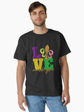 Love Mardi Gras Glitter Fleur De Lis Love Unisex Mardi Gras Parades And Fat Tuesday Womens Mardi Gras Classic T T Shirt