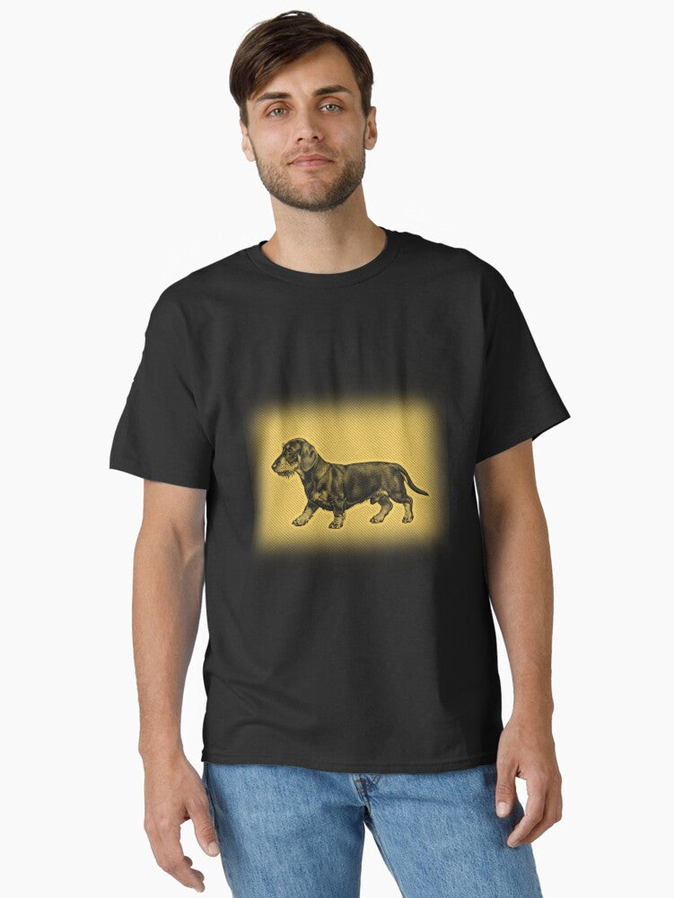 Wire Haired Dachshund Golden Portrait T-Shirt