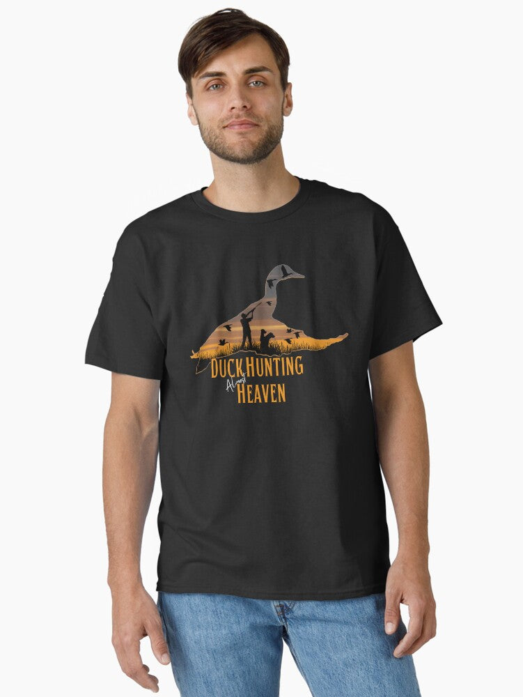 Flying Mallard Duck Hunting Sunrise T-Shirt