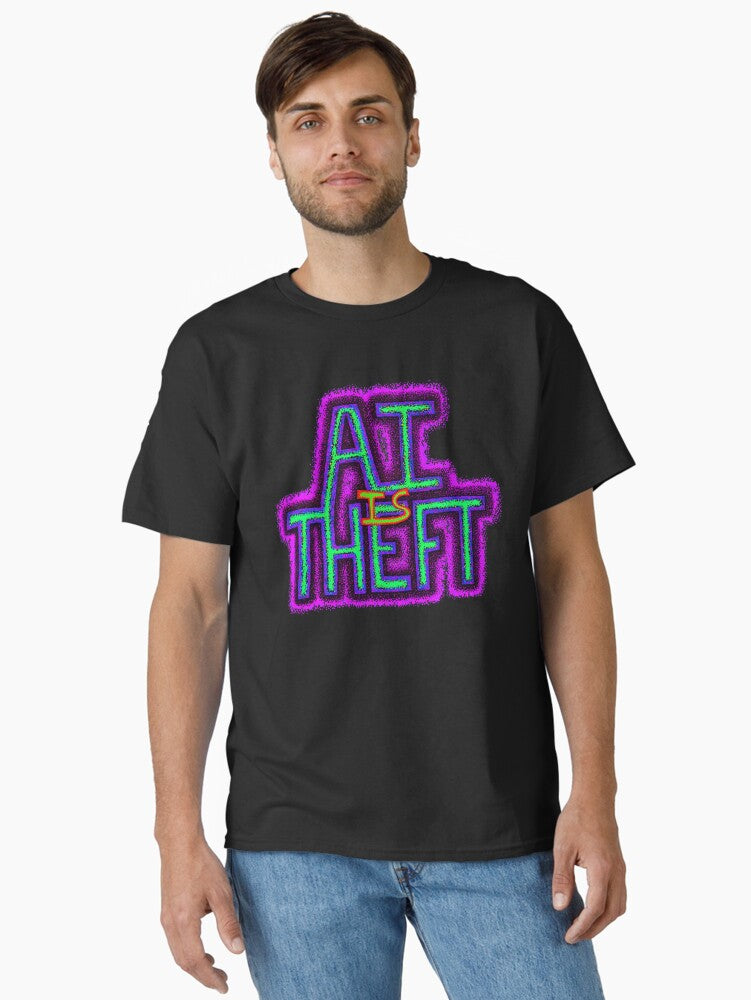 Ai Is Theft Purple Classic T Shirt T Shirt Minimal Style