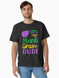 Funny American Flag Sunglasses Mardi Gras Dude Oversized Classic T Shirt T Shirt Premium Print