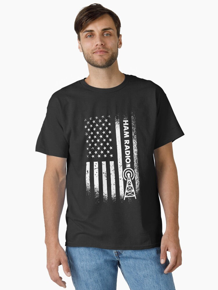 American Flag Ham Radio Operator