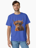 Scottish Highland Cow Sunglasses Design Funny Scotland Coo Gift Classic T-Shirt | Graphic T-Shirt for Unisex