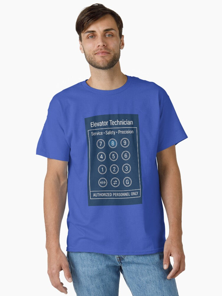 Elevator Technician Blueprint Edition Engineering Line Art Design for Lift Mechanics