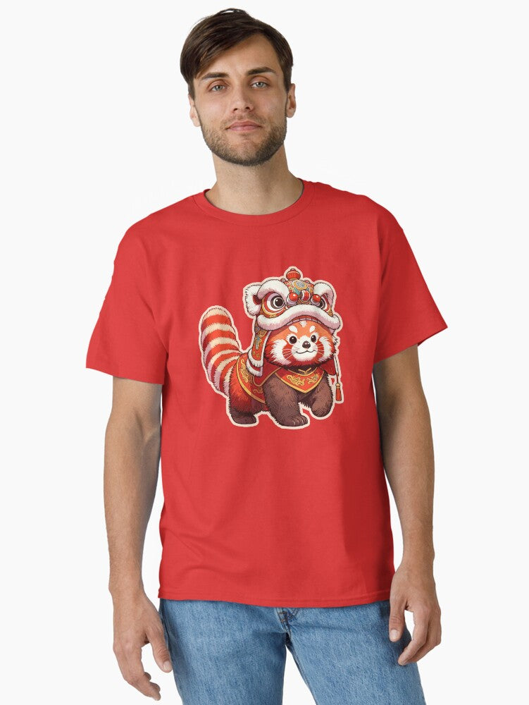 Lion Dance Red Panda Lion Dancer CNY 2025 Classic T-Shirt | Premium Unisex T-Shirt, Trending Graphic Tee