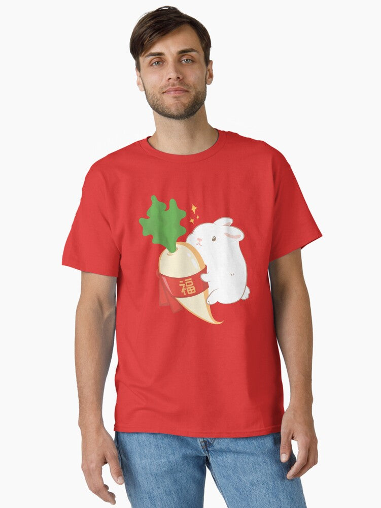 Lunar New Year 2023 - Lucky Daikon Rabbit Classic T-Shirt | Premium Unisex T-Shirt, Trending Graphic Tee