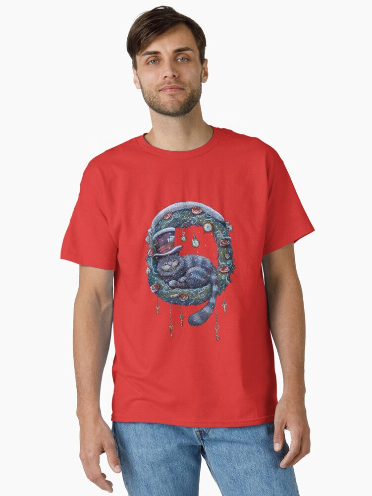 Alice Cheshire Cat Christmas Classic T-Shirt | Premium Unisex T-Shirt, Trending Graphic Tee