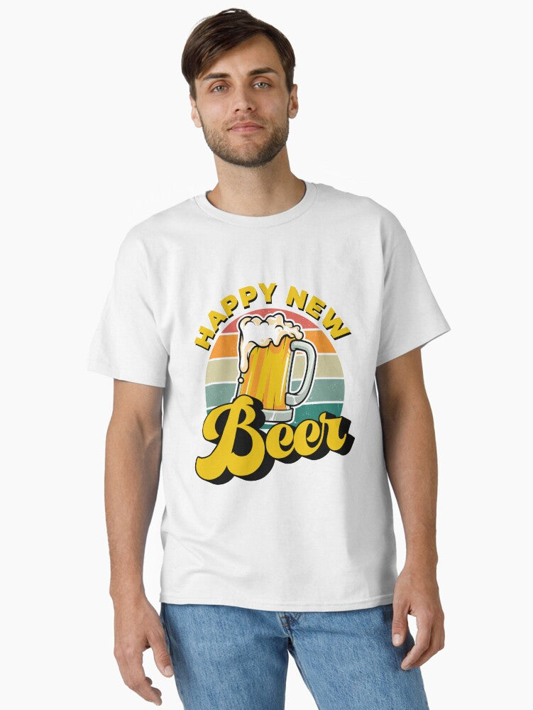 Happy New Beer Happy New Year 2023 Party Funny Matching For Beer Lover Classic T-Shirt | Premium Unisex T-Shirt, Trending Graphic Tee