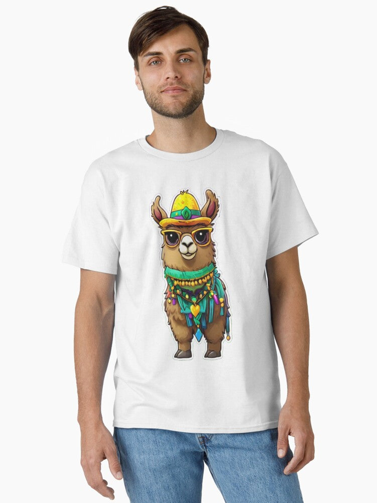 Mardi Gras Llama Classic T Shirt T Shirt Limited Vibe