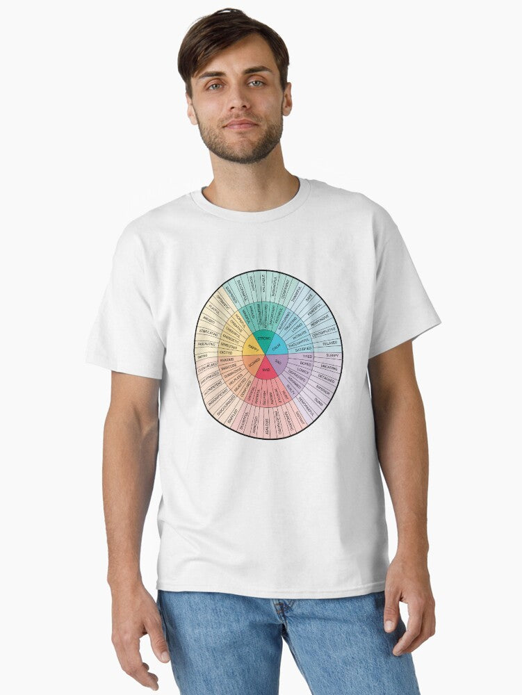 Wheel of Feelings and Emotions - Therapy and Counseling Art - DBT & CBT Gift for Counselor, Therapist and Parent T-Shirt
