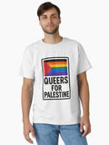 Queers For Palestine Lgbtq Flag Statement Classic T Shirt T Shirt Cute Design