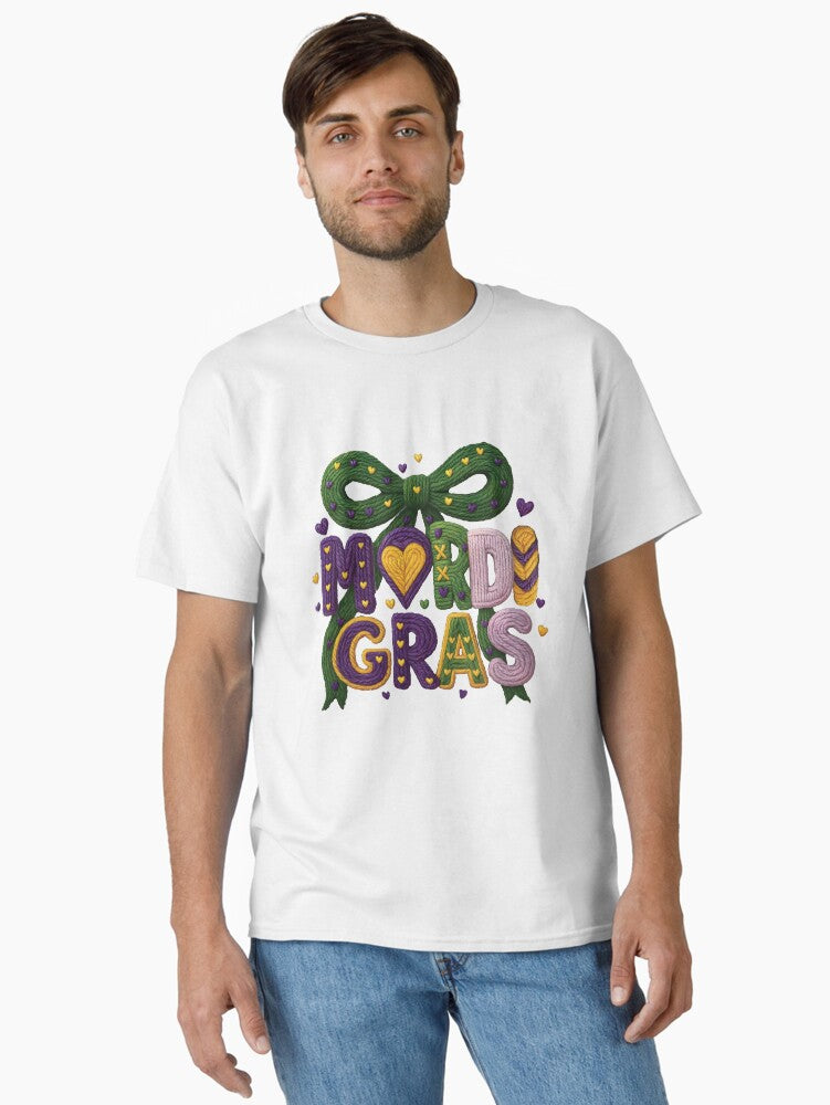 Faux Knitted Yarn Groovy Mardi Gras Classic T Shirt T Shirt Gift Ready