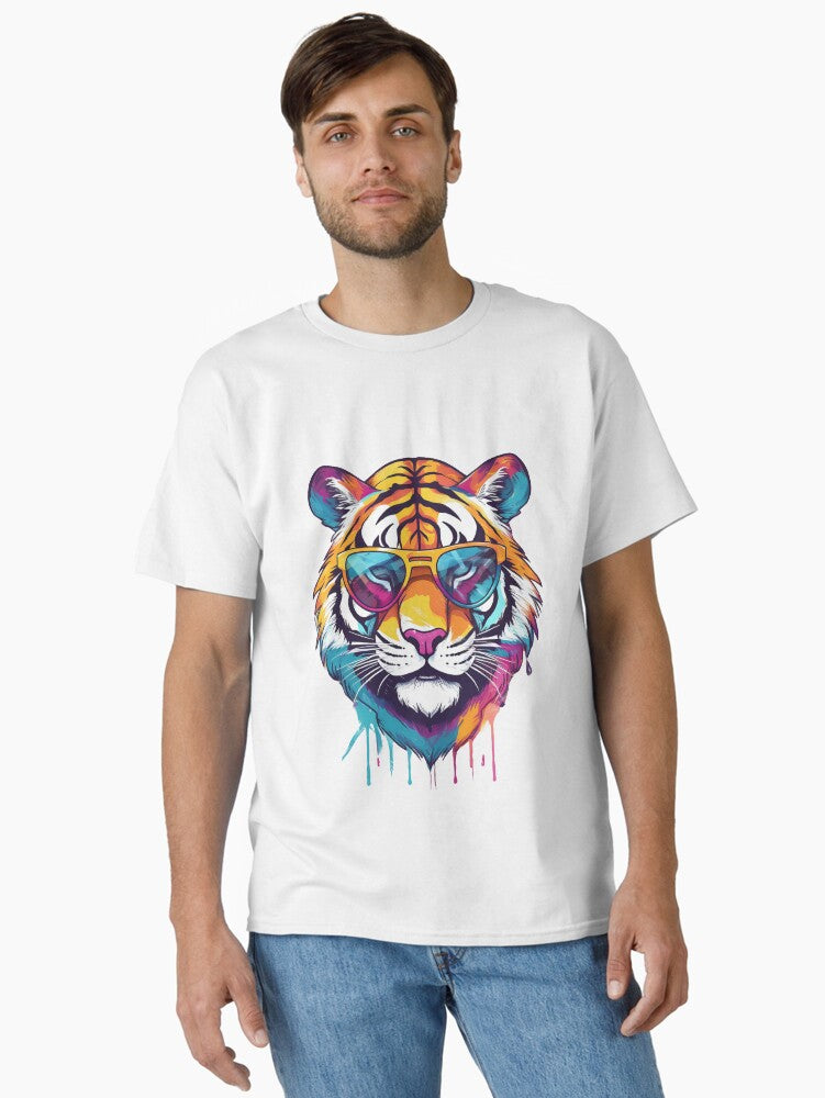 Sunglasses Stripes - Cool Tiger Designs Classic T-Shirt | Graphic T-Shirt for Unisex