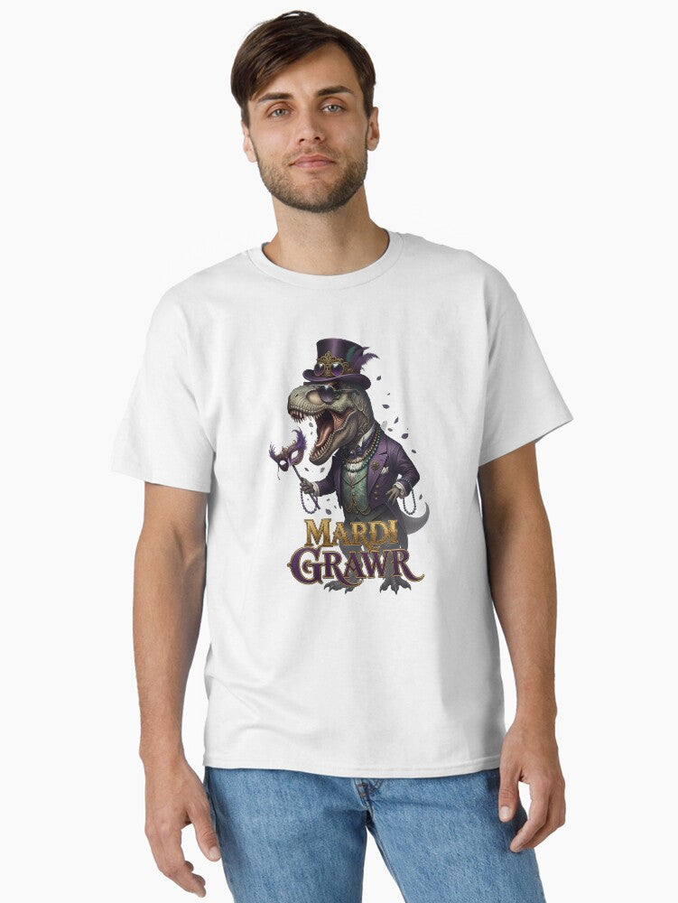 Mardi Grawr T Rex Dino Toddler Kids Mardi Gras Boys Gift Gothic Classic T Shirt T Shirt Premium Print