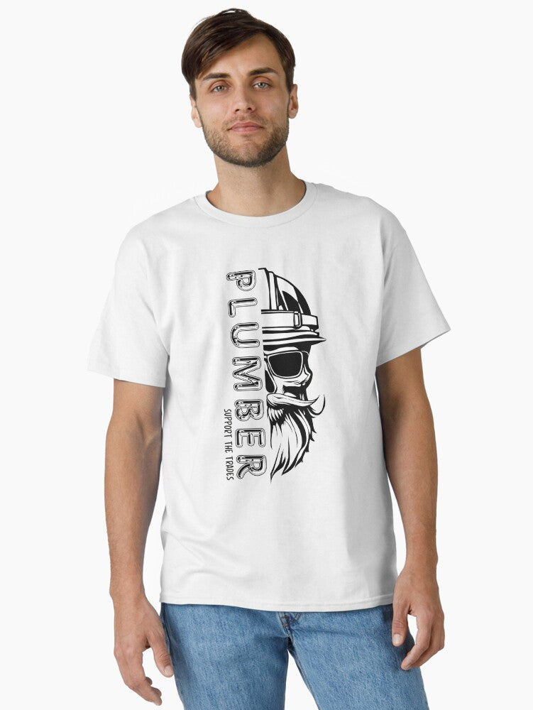 Plumber Support The Trades Bearded Skull Hard Hat Design