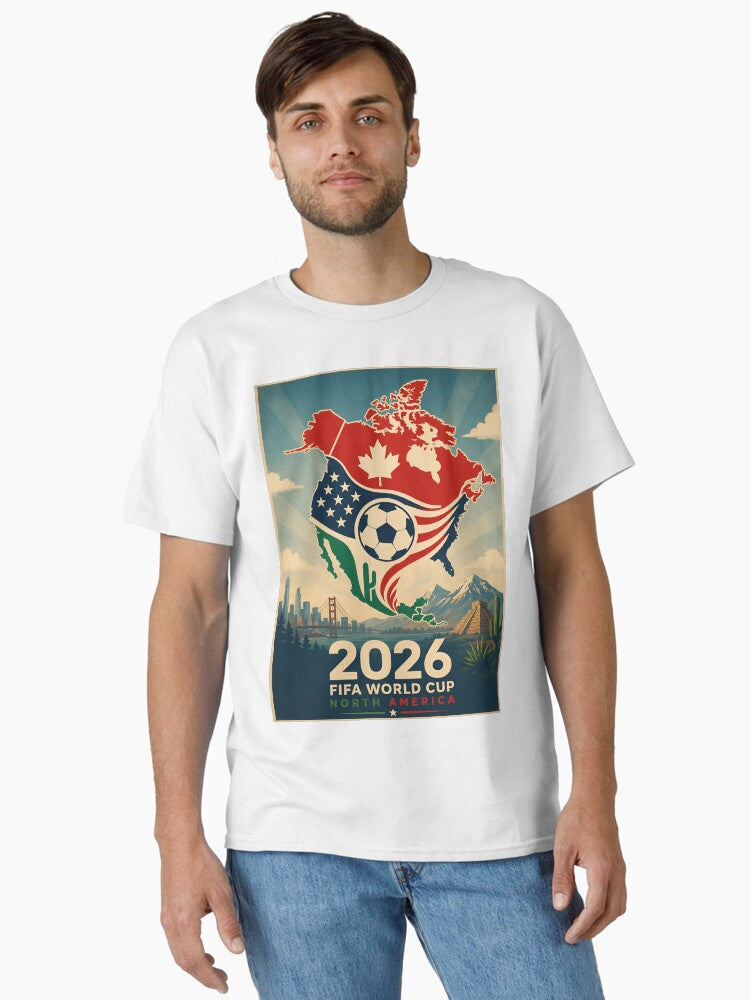 North America 2026 Soccer Championship Old Style Poster Classic T-Shirt
