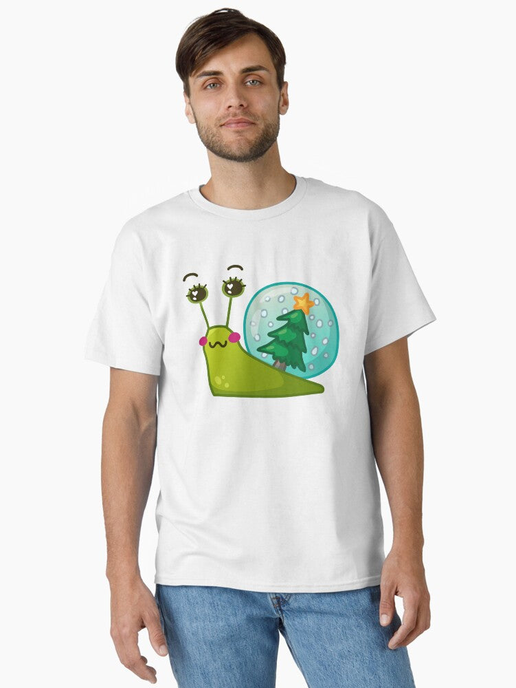Cute Snow Globe Snail Cristmas New Year Classic T-Shirt | Premium Unisex T-Shirt, Trending Graphic Tee