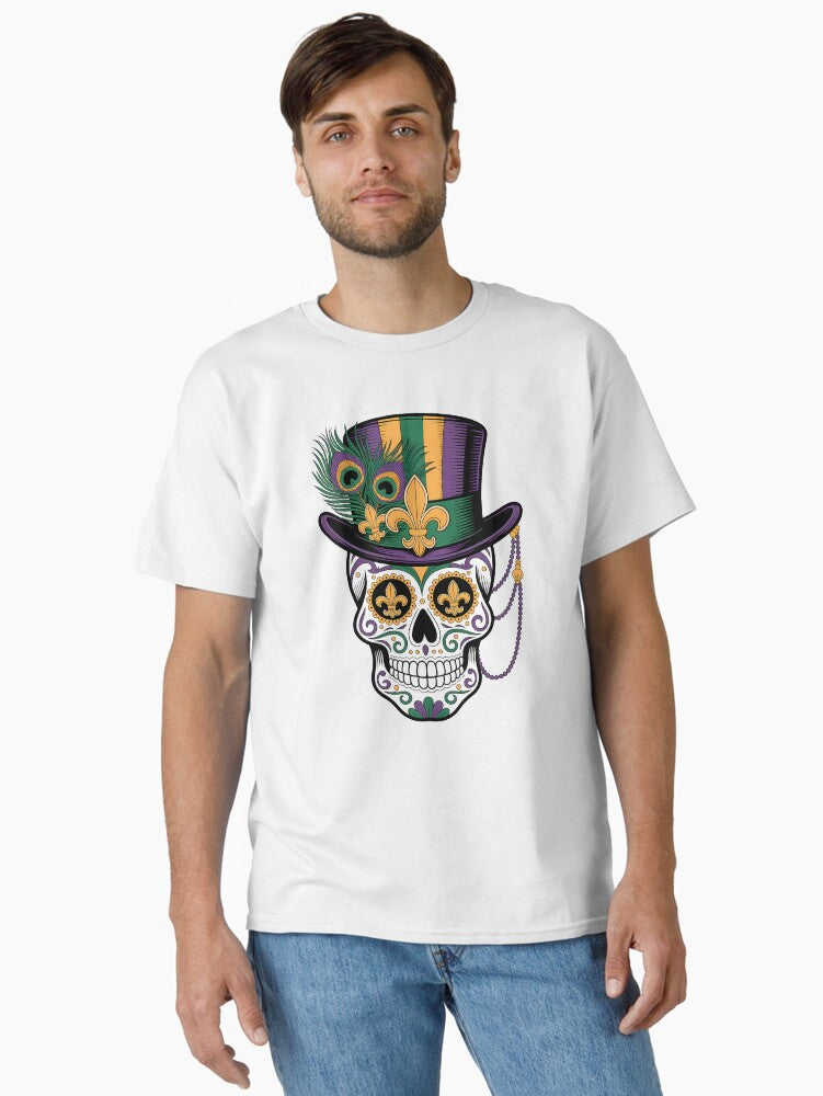 Mardi Gras Skull With Fleur De Lis New Orleans Carnival Style Classic T Shirt T Shirt Gift Ready
