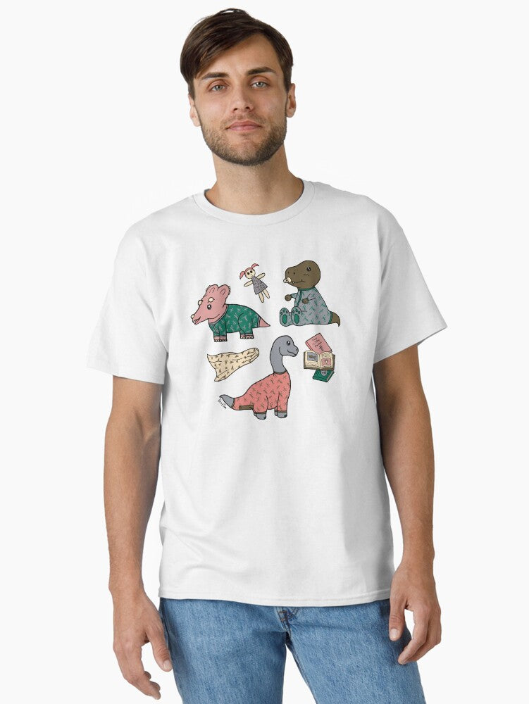 Baby Dinosaurs in Pajamas - Cute Baby Dinosaurs - Little Dino PJs - Dinosaur Nursery Classic T-Shirt | Premium Unisex T-Shirt, Trending Graphic Tee