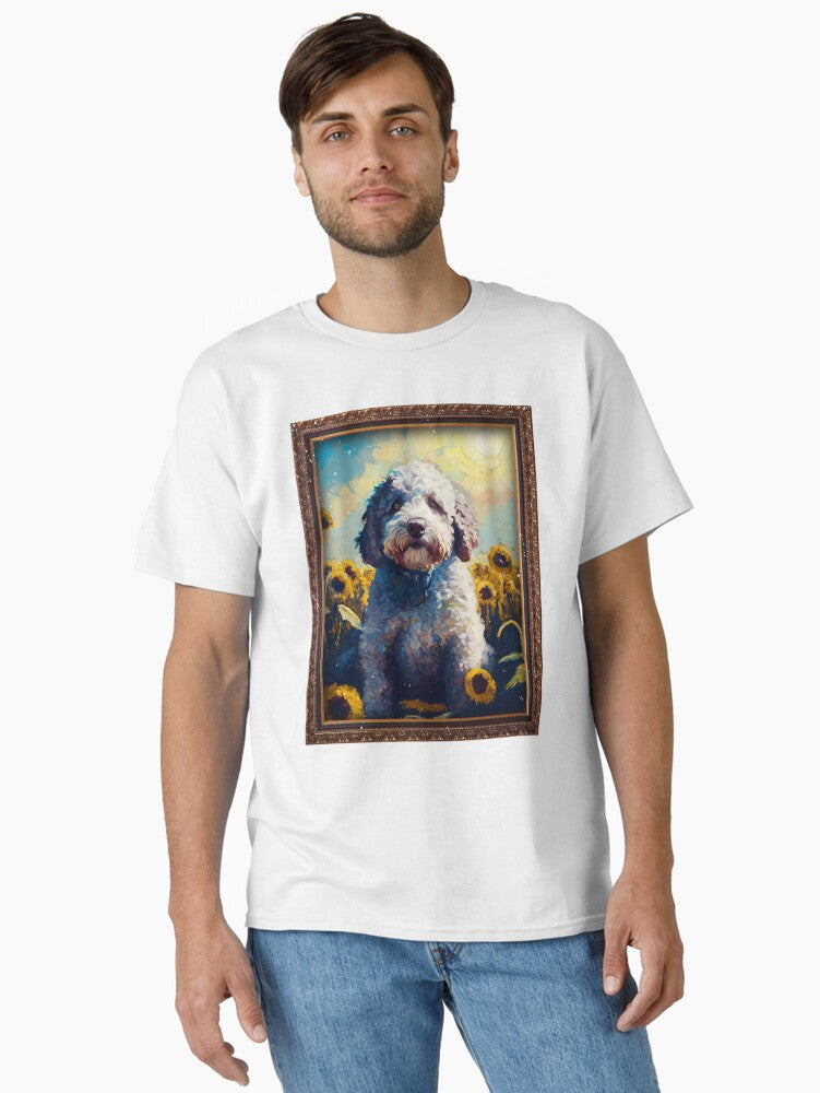 Lagotto Romagnolo Sunflower Painting Adorable Dog T-Shirt