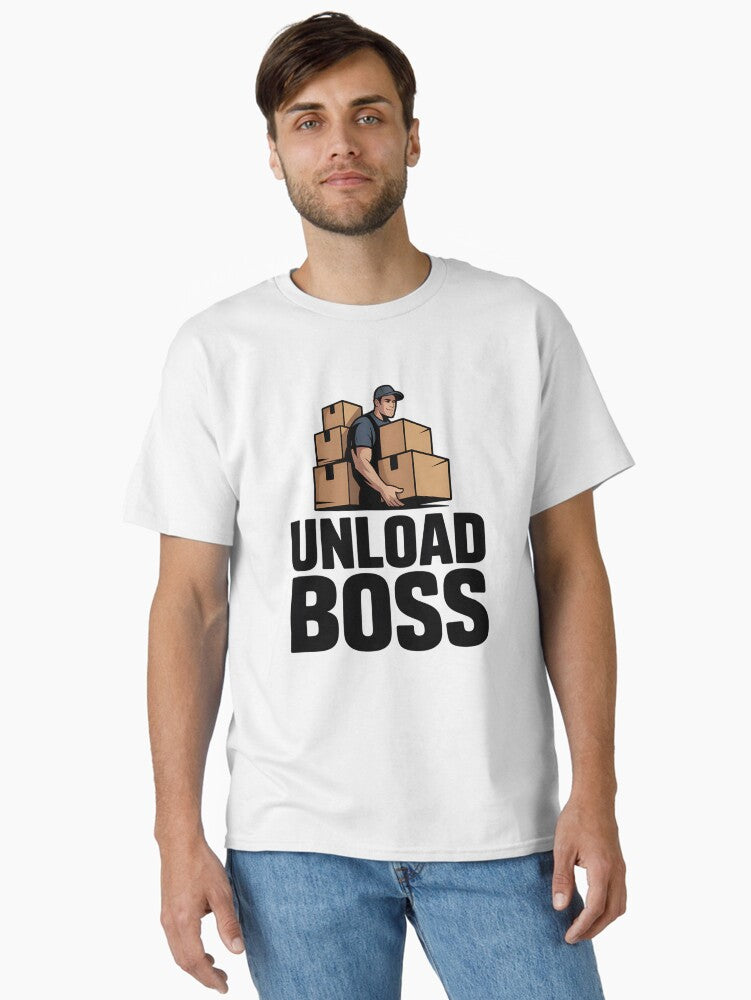Delivery Buff – Strong Courier With Boxes Graphic
