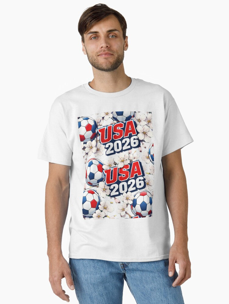USA 2026 Soccer World Cup Pattern - Artistic Picasso Style Football Classic T-Shirt