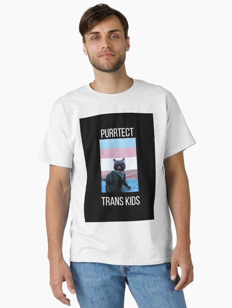 Purrtect Trans Kids Classic T Shirt T Shirt Limited Vibe