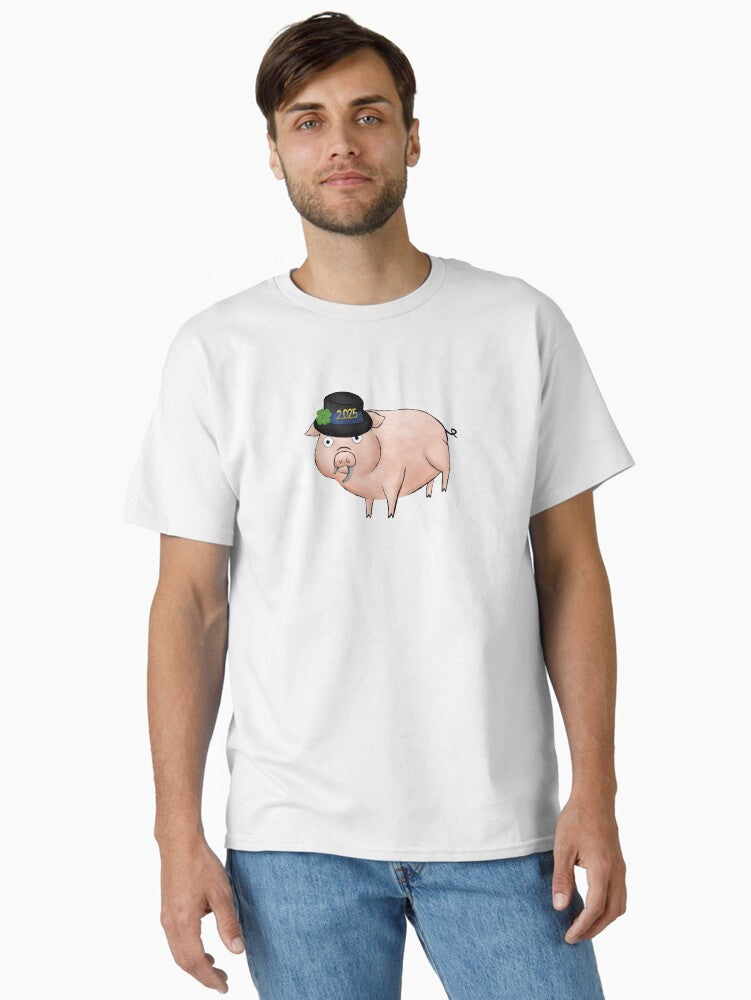 New Year's Eve lucky pig Classic T-Shirt | Premium Unisex T-Shirt, Trending Graphic Tee
