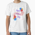 Happy Mother’s Day Flowers and ribbon  Classic T-Shirt for Sale by KiyaSketches