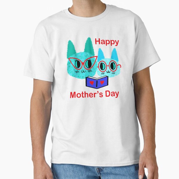 Mother’s Day Fuzzy Book Cats Classic T-Shirt for Sale by chowlet