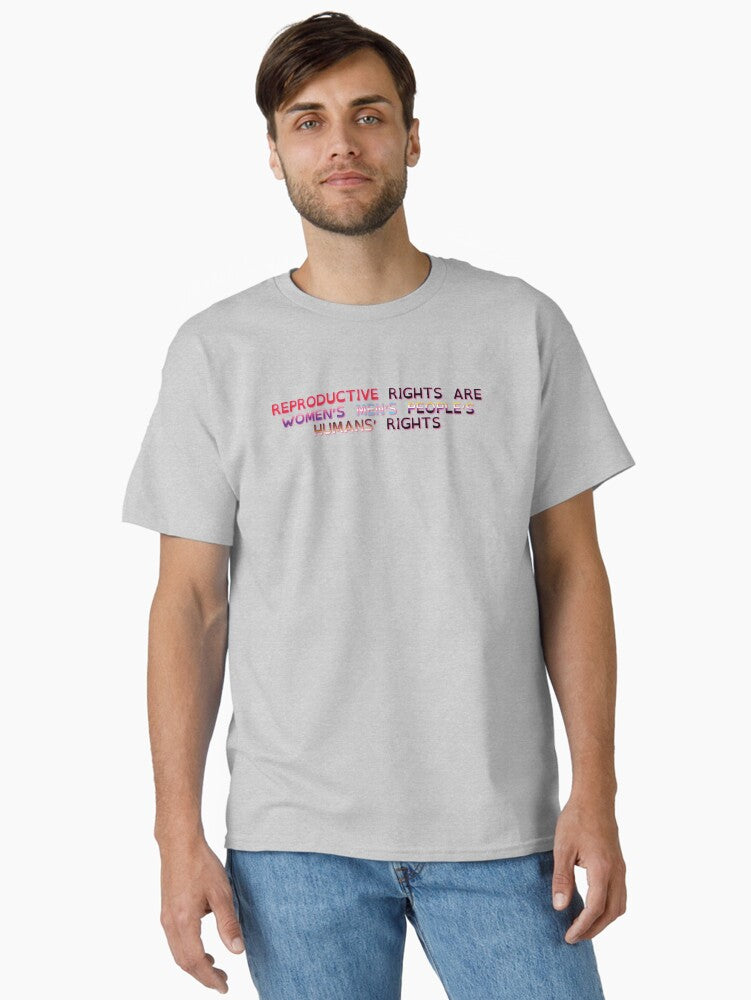 Reproductive Rights Are Human Rights Black Text Pink Shadow Classic T Shirt T Shirt Premium Print