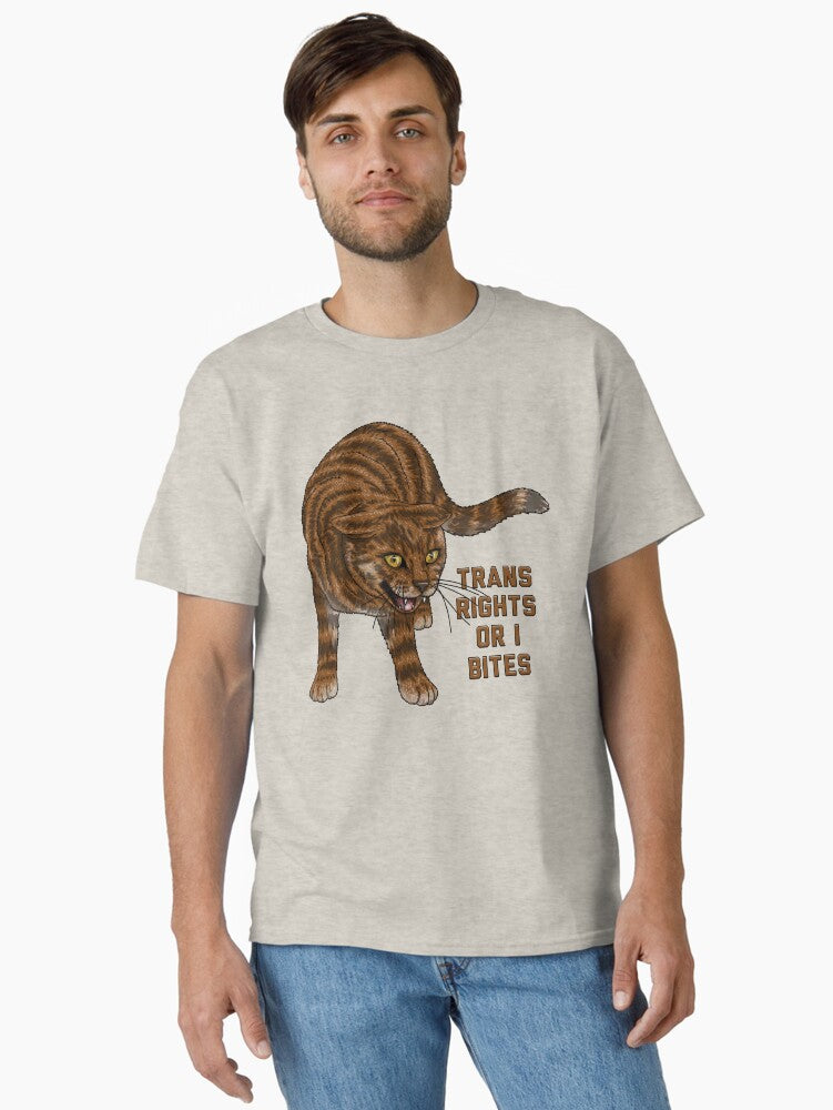 Trans Rights Or I Bites Angry Cat Ginger Classic T Shirt T Shirt Minimal Style