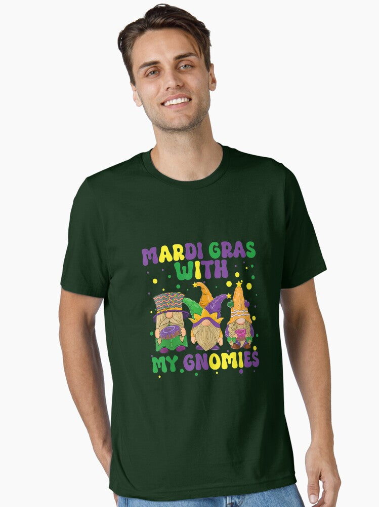 Funny Mardi Gras With Three Gnomes Mardi Gras And My Gnomies T Shirt Essential T Shirt T Shirt Everyday Wear