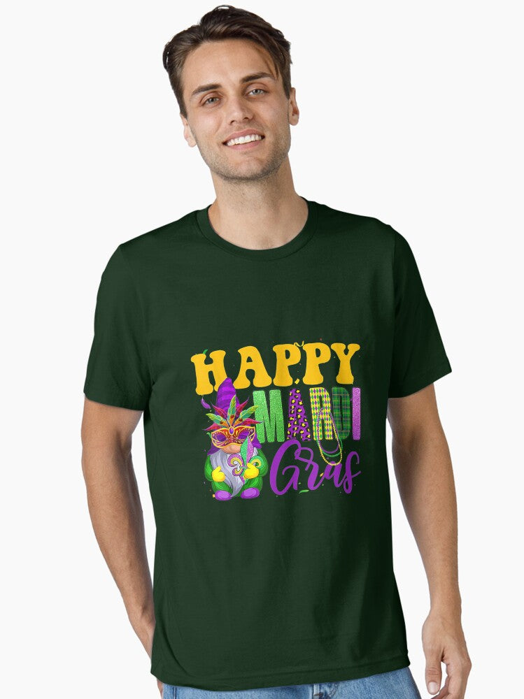 Happy Mardi Gras Gnome With Carnival Mask Fat Tuesday Parade T Shirt Essential T Shirt T Shirt Everyday Wear