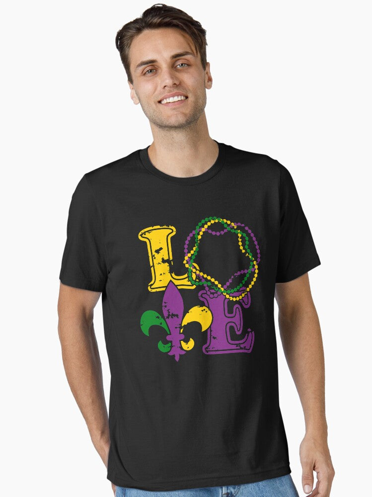 Vintage I Love Mardi Gras Fleur De Lis Distressed Design Essential T Shirt T Shirt Cute Design