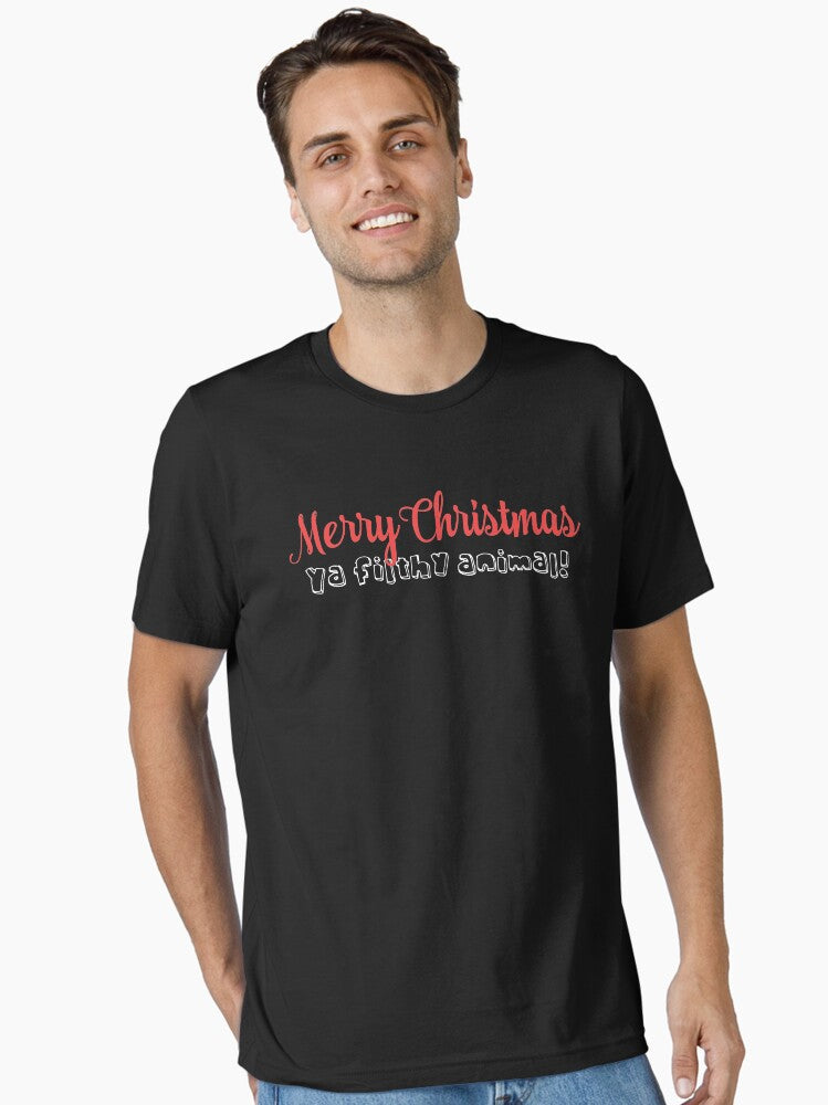 Merry Christmas Ya Filthy Animal Essential T-Shirt | Premium Unisex T-Shirt, Trending Graphic Tee