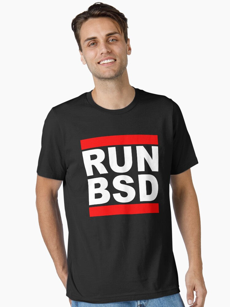 RUN BSD - Cool White Red Design for Unix Hackers Sysadmins Essential T-Shirt | Graphic T-Shirt for Unisex
