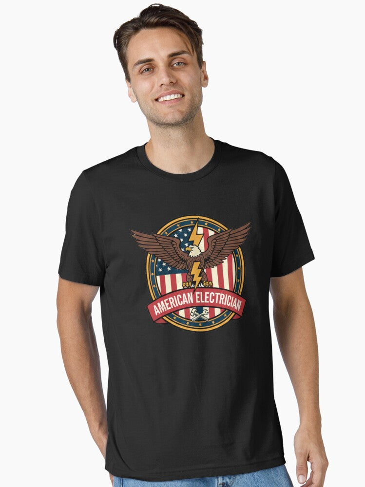 American Electrician T-Shirt Vintage American Electrician Shield