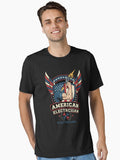 American Electrician T-Shirt Patriotic USA Electrician Lightning Design