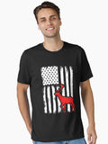 Deer Hunting Gift Funny American Flag USA Hunter White Tail Buck Hunt T-Shirt